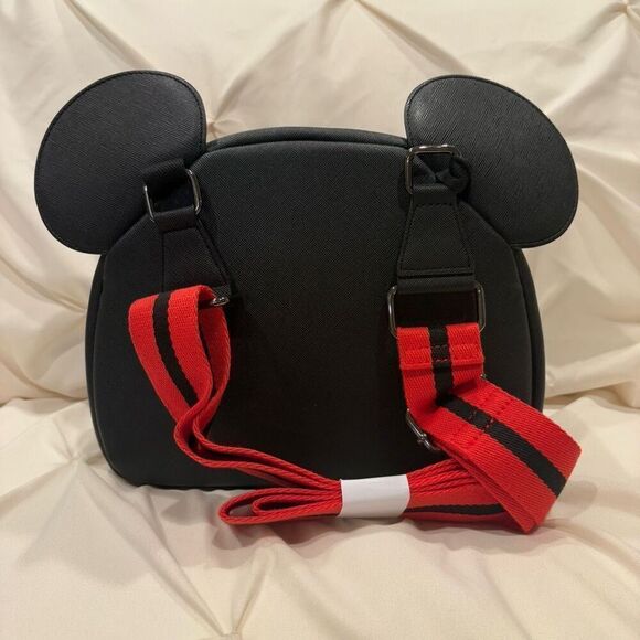 Disney X Baby Freshly Picked Black Mickey Anaheim Crossbody Bag Changing Pad NWT - Picture 4 of 9